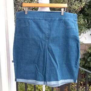 NYDJ Women's Shorts Size 18W LiftTuck Technology Cotton Elastic Waist Denim